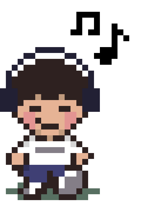 Andy listening to music sprite